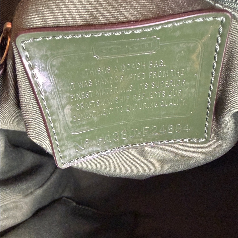 Coach Signature Canvas and Green Leather Satchel Final Sale ❌❌ - Picture 8 of 11